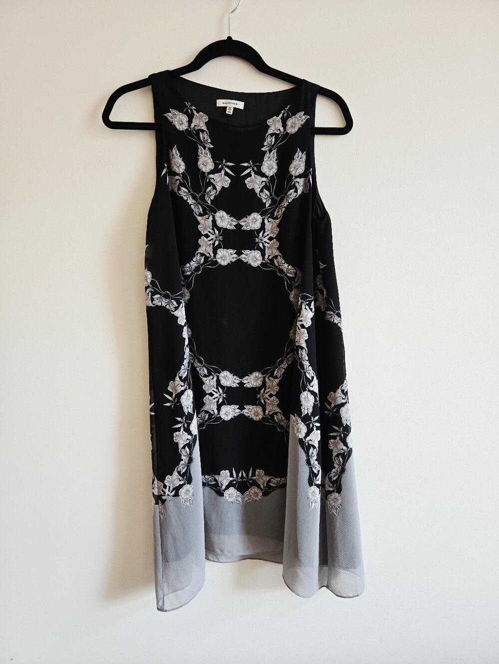 MAX STUDIOS I XS (fits S) Sleeveless Floral Dress I black grey pink
